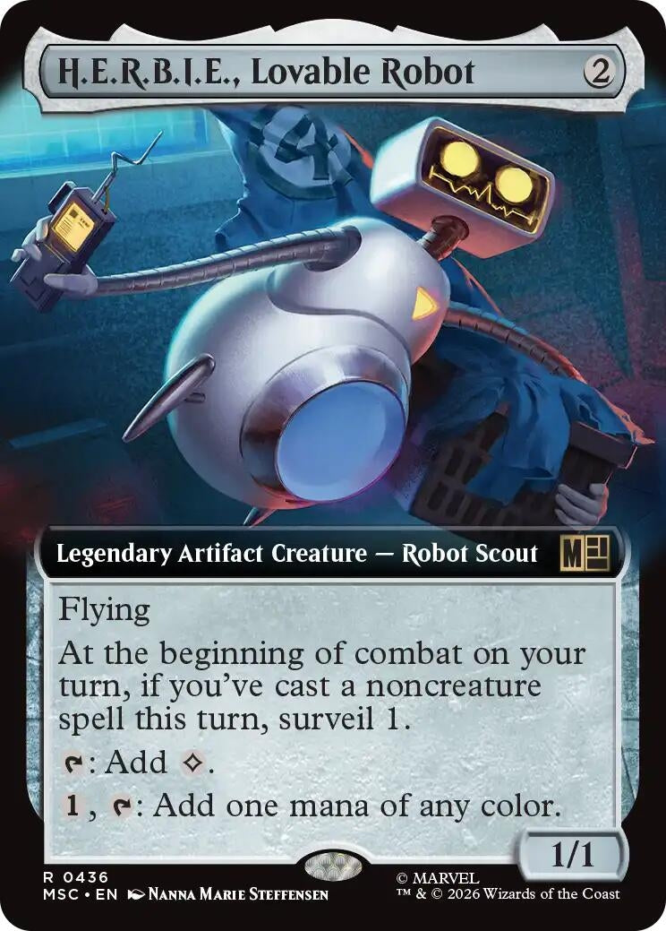 Image for H.E.R.B.I.E., Lovable Robot (Extended Art) (436) (Foil) (Commander: Marvel Super Heroes) (MSC) - Magic: The Gathering