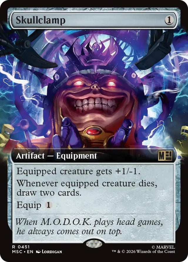 Image for Skullclamp (Extended Art) (451) (Foil) (Commander: Marvel Super Heroes) (MSC) - Magic: The Gathering