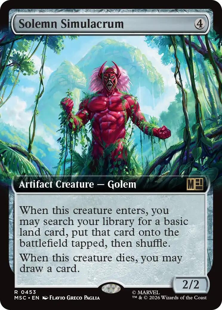 Image for Solemn Simulacrum (Extended Art) (453) (Foil) (Commander: Marvel Super Heroes) (MSC) - Magic: The Gathering