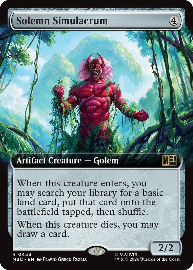 Image for Solemn Simulacrum (Extended Art) (453) (Foil) (Commander: Marvel Super Heroes) (MSC) - Magic: The Gathering