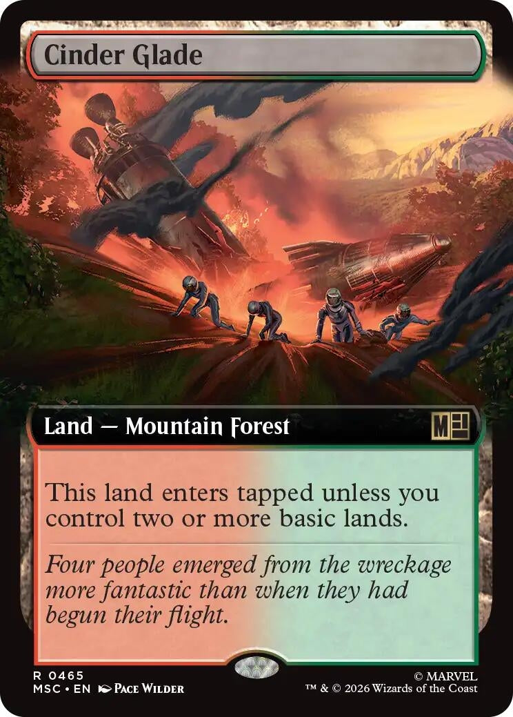Image for Cinder Glade (Extended Art) (465) (Foil) (Commander: Marvel Super Heroes) (MSC) - Magic: The Gathering