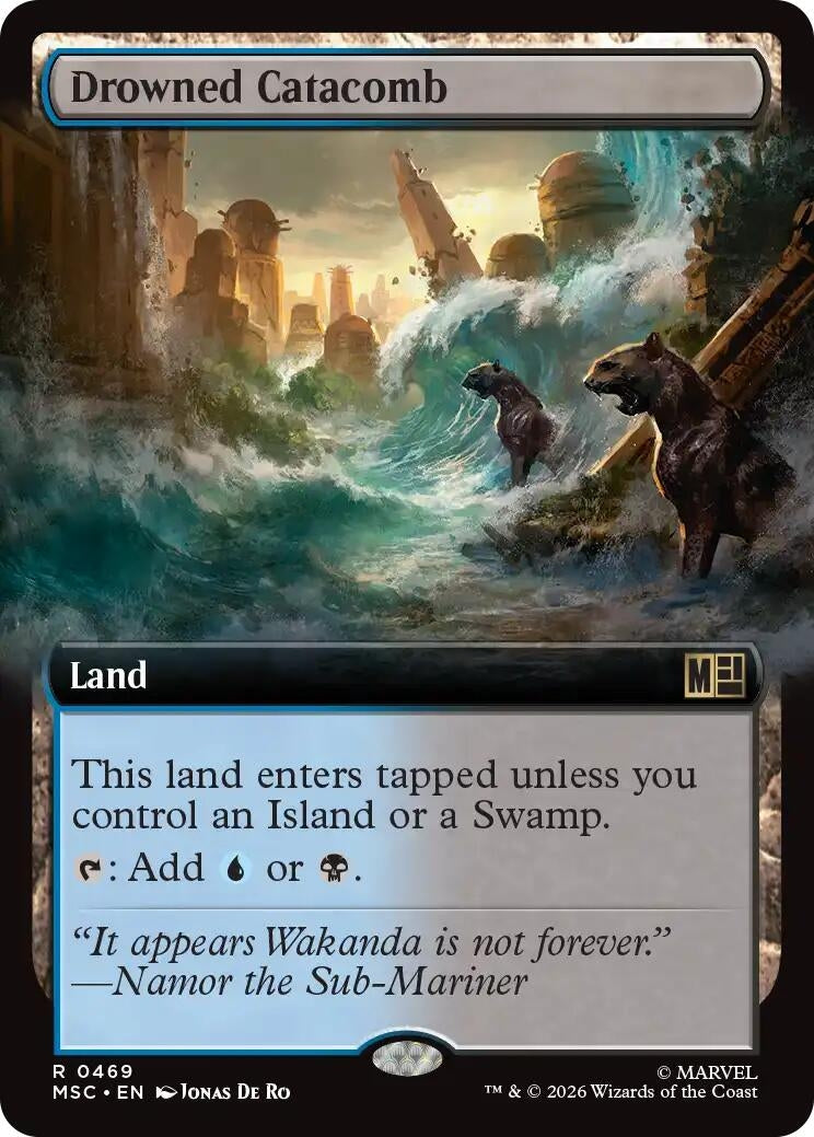 Image for Drowned Catacomb (Extended Art) (469) (Foil) (Commander: Marvel Super Heroes) (MSC) - Magic: The Gathering