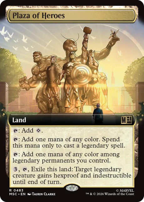 Image for Plaza of Heroes (Extended Art) (483) (Foil) (Commander: Marvel Super Heroes) (MSC) - Magic: The Gathering