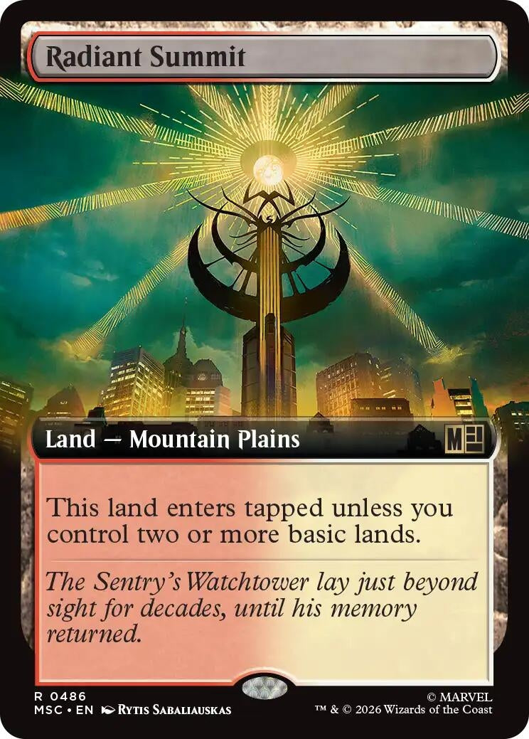 Image for Radiant Summit (Extended Art) (486) (Foil) (Commander: Marvel Super Heroes) (MSC) - Magic: The Gathering