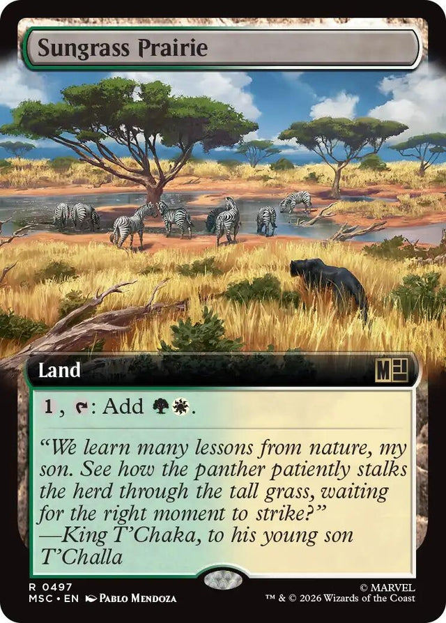 Image for Sungrass Prairie (Extended Art) (497) (Foil) (Commander: Marvel Super Heroes) (MSC) - Magic: The Gathering