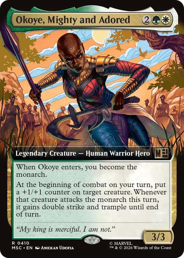 Image for Okoye, Mighty and Adored (Extended Art) (410) (Commander: Marvel Super Heroes) (MSC) - Magic: The Gathering