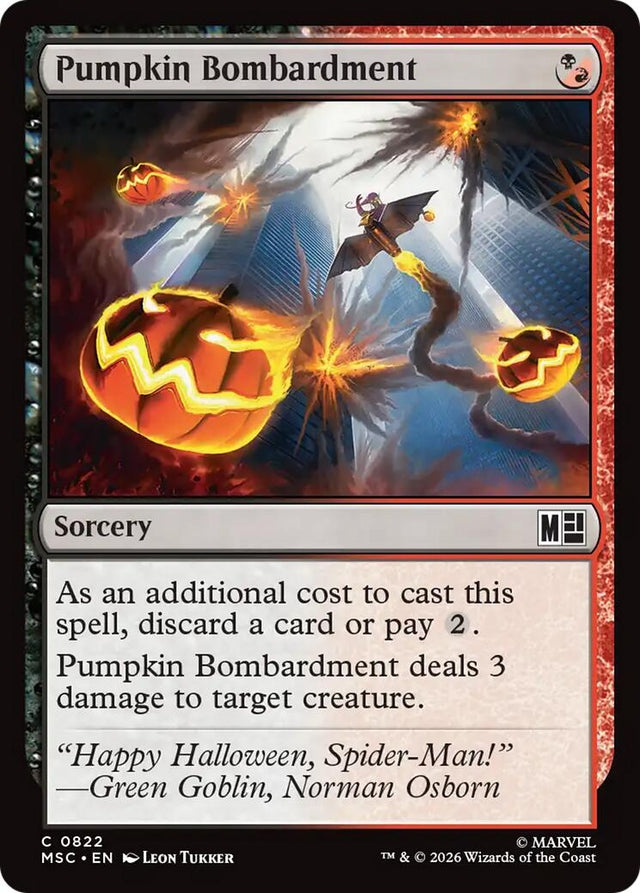 Image for Pumpkin Bombardment (822) (Foil) (Commander: Marvel Super Heroes) (MSC) - Magic: The Gathering