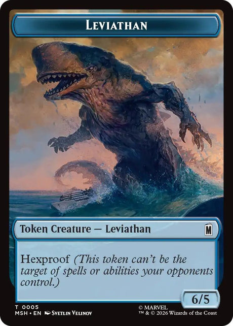 Image for Leviathan // Food Double-Sided Token (005/019) (Foil) (Marvel Super Heroes) (MSH) - Magic: The Gathering
