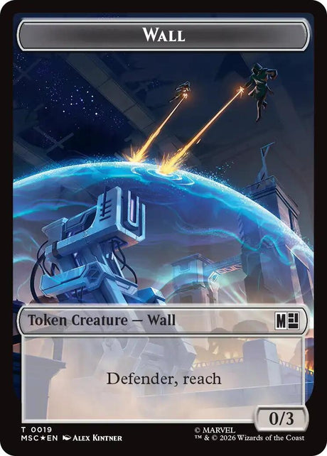 Image for Wall (019) // Merfolk (024) Double-Sided Token (Surge Foil) (19 // 24) (Foil) (Commander: Marvel Super Heroes) (MSC) - Magic: The Gathering