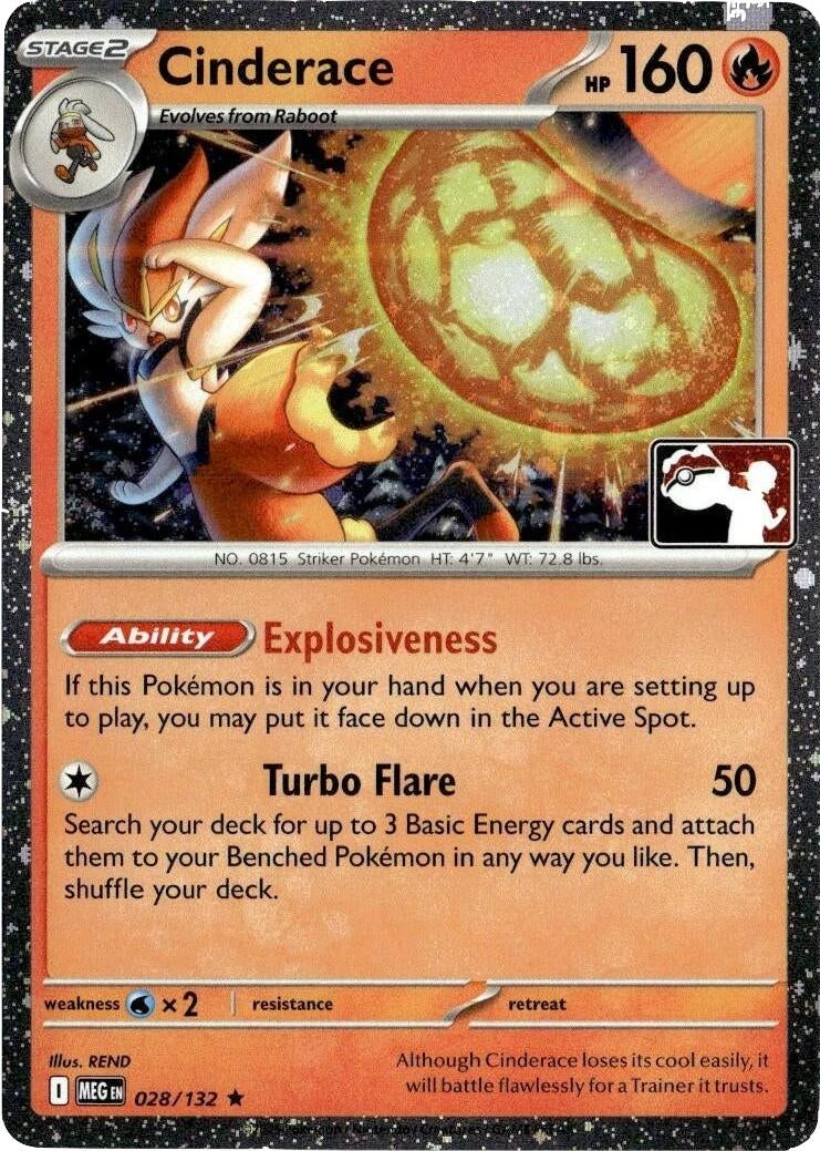 cinderace pokemon card pack Ability Crisis Power This Pokemons attacks do 30 more damage to your opponents Active Pokemon for each Prize card your opponent has taken (before applying Weakness and Resistance) Sword & Shield: Fusion Strike