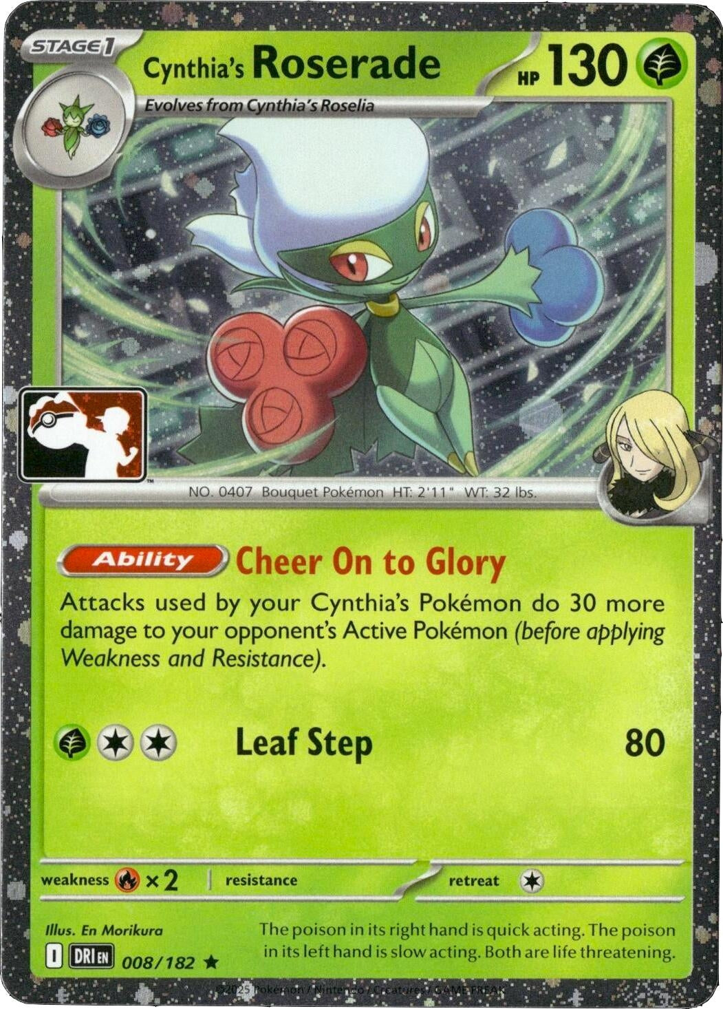 Image for Cynthia's Roserade - 008/182 (Cosmos Holo) (008/182) (Holofoil) (Prize Pack Series Cards) - Pokemon