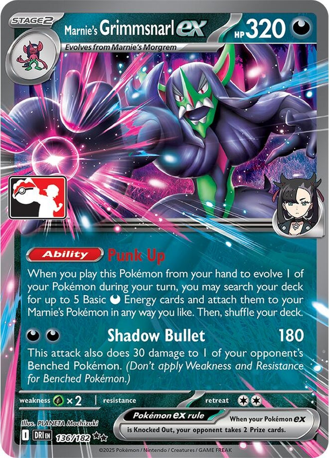 Image for Marnie's Grimmsnarl ex (136/182) (Holofoil) (Prize Pack Series Cards) - Pokemon
