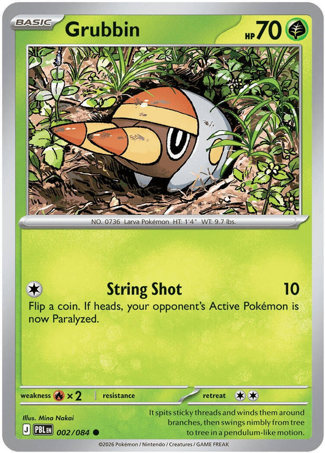 Image for Grubbin (002/084) (Reverse Holofoil) (ME05: Pitch Black) (ME05) - Pokemon