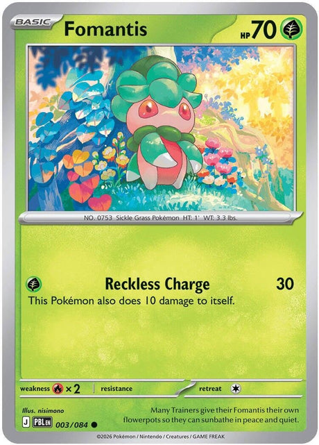 Image for Fomantis (003/084) (Reverse Holofoil) (ME05: Pitch Black) (ME05) - Pokemon