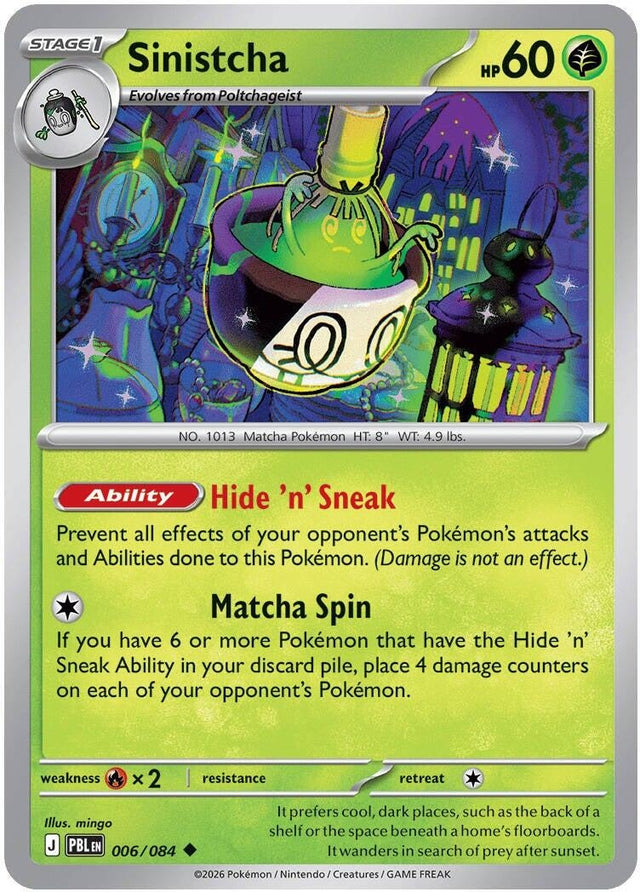 Image for Sinistcha (006/084) (Reverse Holofoil) (ME05: Pitch Black) (ME05) - Pokemon