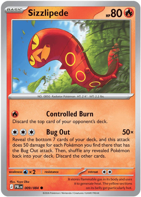 Image for Sizzlipede (009/084) (Reverse Holofoil) (ME05: Pitch Black) (ME05) - Pokemon