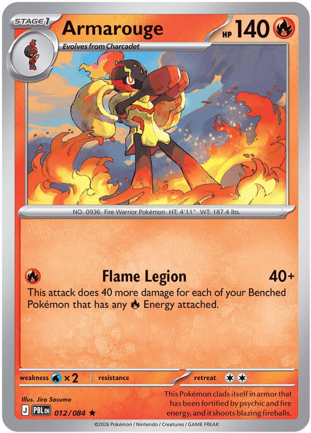 Image for Armarouge (012/084) (Reverse Holofoil) (ME05: Pitch Black) (ME05) - Pokemon