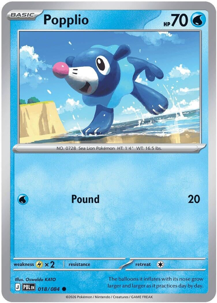 Image for Popplio (018/084) (Reverse Holofoil) (ME05: Pitch Black) (ME05) - Pokemon