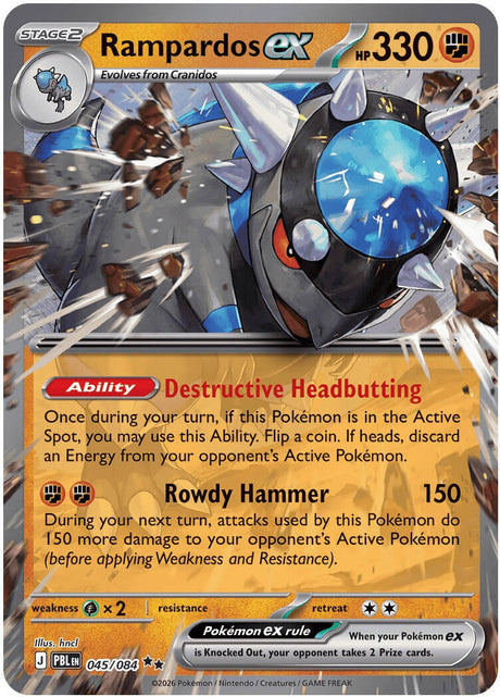 Image for Rampardos ex (045/084) (Holofoil) (ME05: Pitch Black) (ME05) - Pokemon