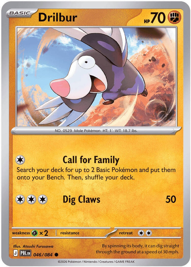 Image for Drilbur (046/084) (Reverse Holofoil) (ME05: Pitch Black) (ME05) - Pokemon