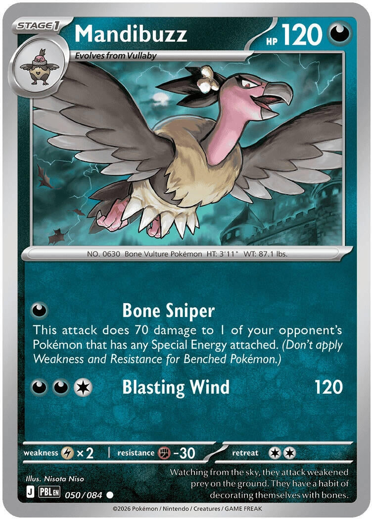 Image for Mandibuzz (050/084) (Reverse Holofoil) (ME05: Pitch Black) (ME05) - Pokemon