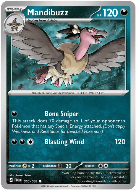 Image for Mandibuzz (050/084) (Reverse Holofoil) (ME05: Pitch Black) (ME05) - Pokemon