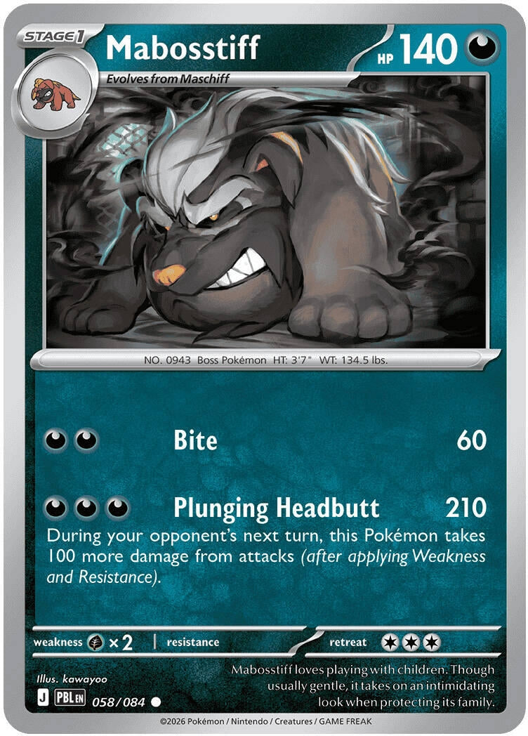Image for Mabosstiff (058/084) (Reverse Holofoil) (ME05: Pitch Black) (ME05) - Pokemon