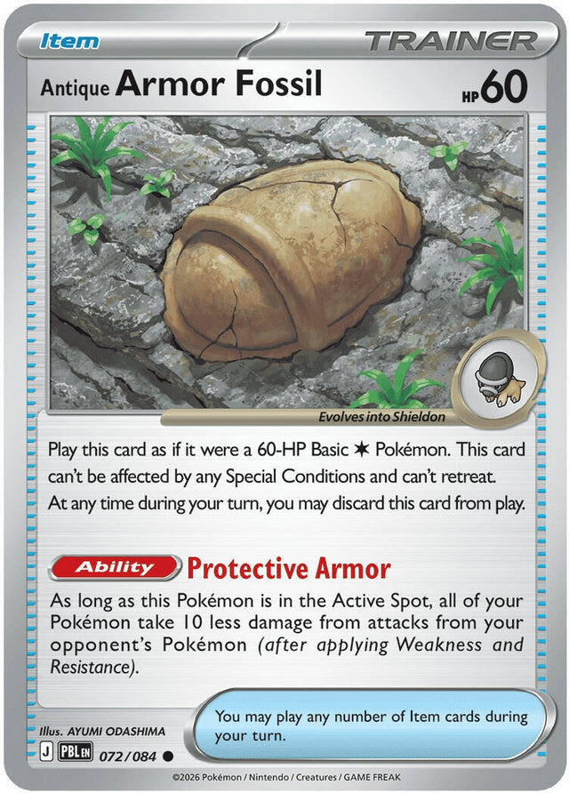 Image for Antique Armor Fossil (072/084) (Reverse Holofoil) (ME05: Pitch Black) (ME05) - Pokemon