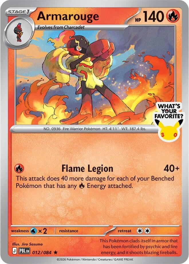 Image for Armarouge (What's Your Favorite Stamp) (012/084) (Holofoil) (Miscellaneous Cards & Products) (MCAP) - Pokemon