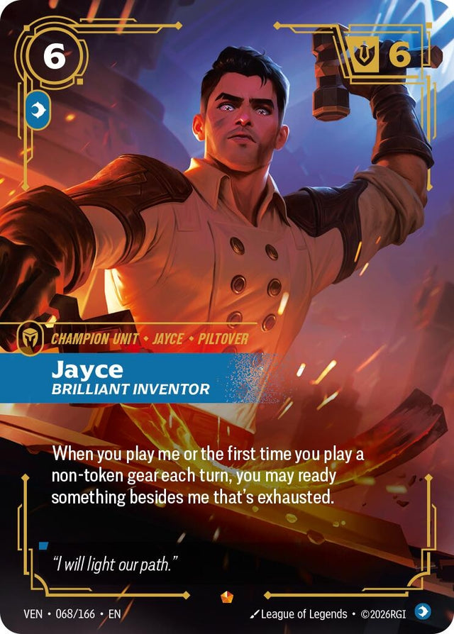 Image for Jayce - Brilliant Inventor (068/166) (Foil) (Vendetta) (VEN) - Riftbound: League of Legends Trading Card Game