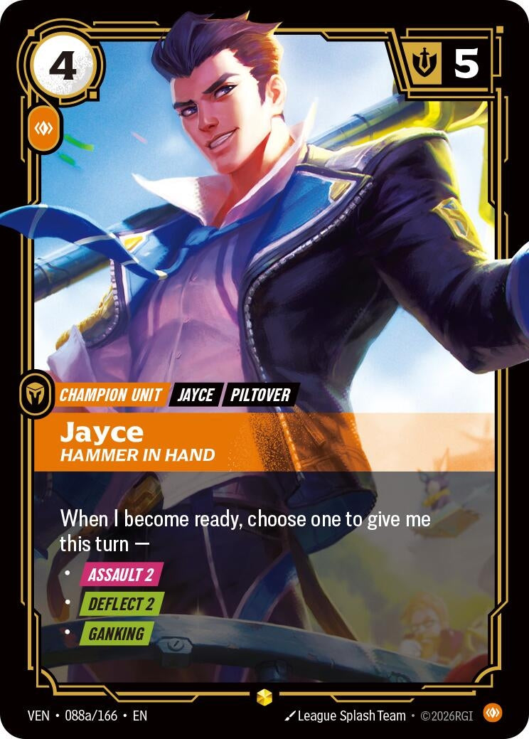 Image for Jayce - Hammer in Hand (Alternate Art) (088a/166) (Foil) (Vendetta) (VEN) - Riftbound: League of Legends Trading Card Game