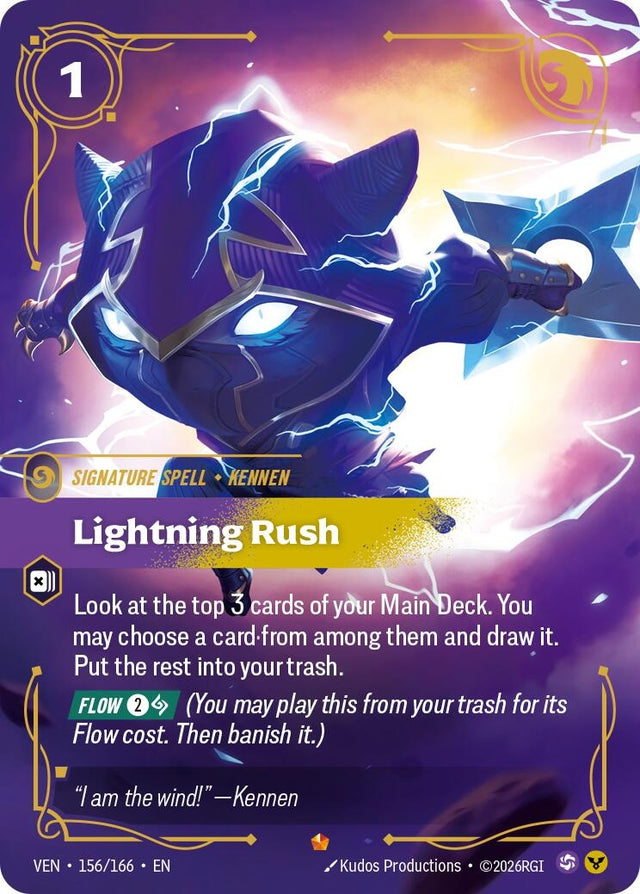 Image for Lightning Rush (156/166) (Foil) (Vendetta) (VEN) - Riftbound: League of Legends Trading Card Game