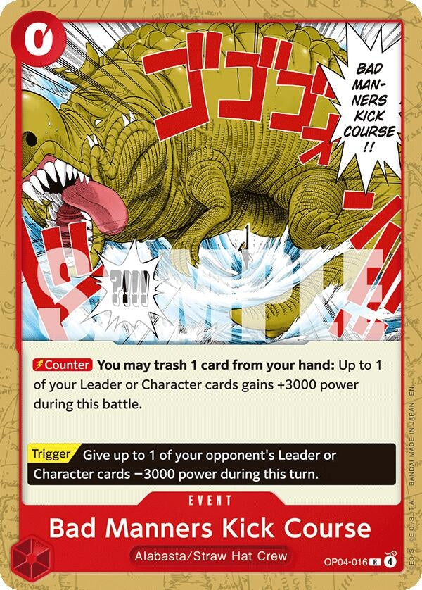 Image for Bad Manners Kick Course (OP04-016) (ST-31: Starter Deck 31 RED Monkey.D.Luffy) (ST-31) - One Piece Card Game