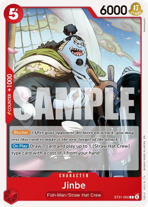 Image for Jinbe (ST31-002) (ST-31: Starter Deck 31 RED Monkey.D.Luffy) (ST-31) - One Piece Card Game