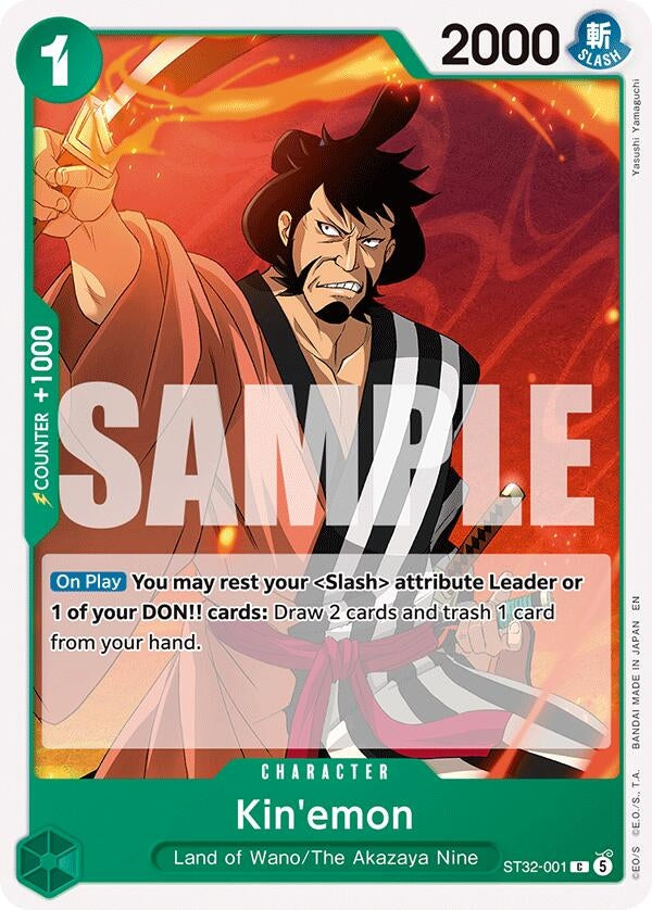 Image for Kin'emon (ST32-001) (ST-32: Starter Deck 32 GREEN Roronoa Zoro) (ST-32) - One Piece Card Game