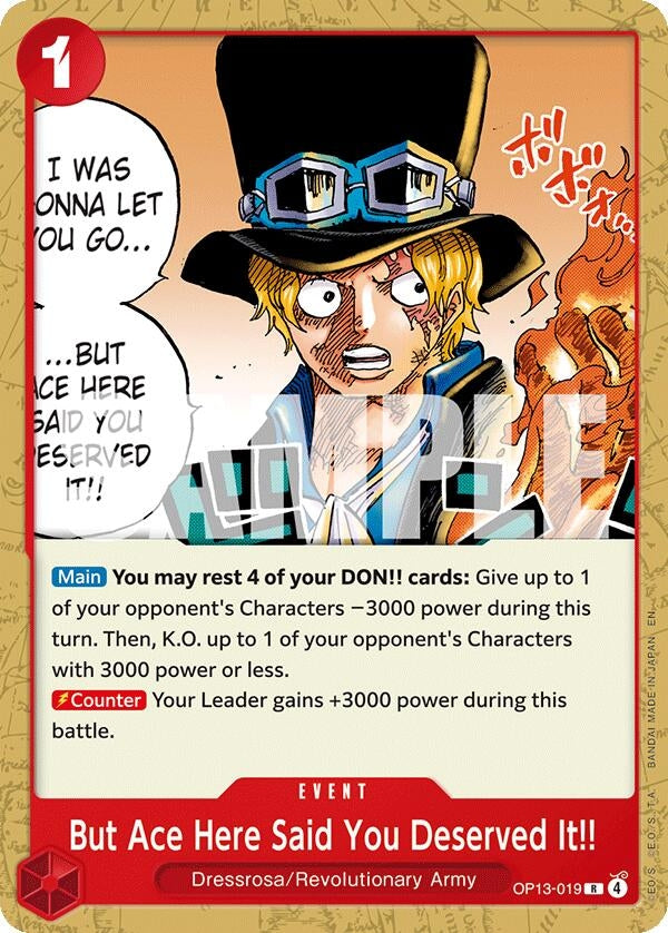Image for But Ace Here Said You Deserved It!! (OP13-019) (ST-35: Starter Deck 35 RED/BLACK Sabo) (ST-35) - One Piece Card Game
