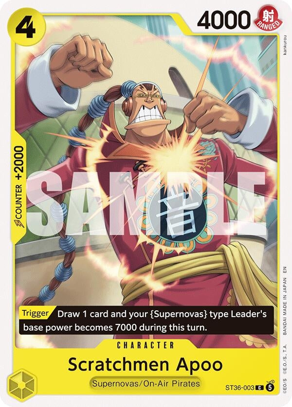 Image for Scratchmen Apoo (ST36-003) (ST-36: Starter Deck 36 YELLOW Eustass"Captain"Kid) (ST-36) - One Piece Card Game
