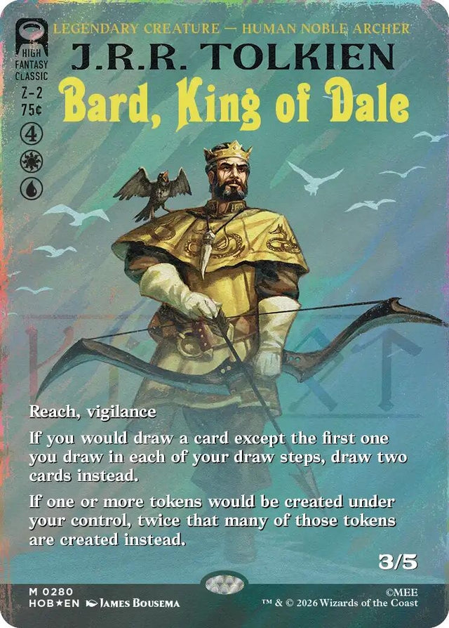 Image for Bard, King of Dale (Borderless) (Surge Foil) (280) (Foil) (The Hobbit) (HOB) - Magic: The Gathering