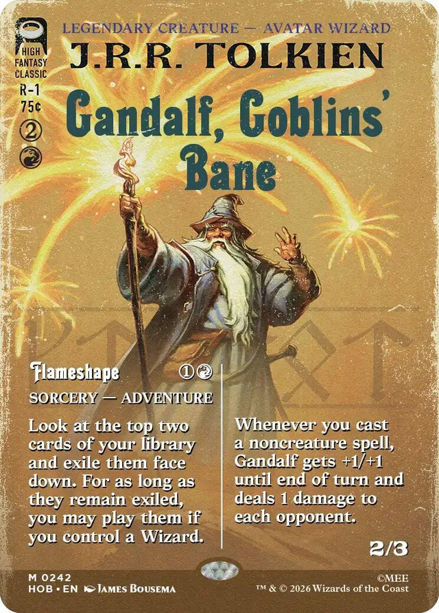 Image for Gandalf, Goblins' Bane (Borderless) (242) (Foil) (The Hobbit) (HOB) - Magic: The Gathering