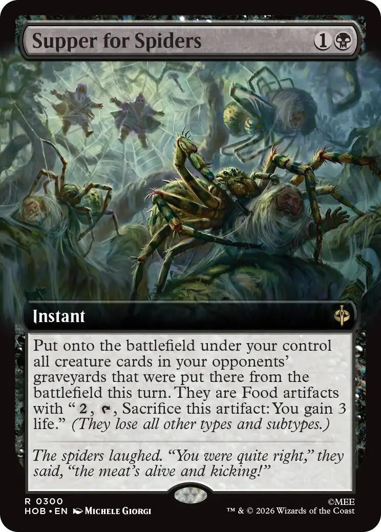Image for Supper for Spiders (Extended Art) (300) (Foil) (The Hobbit) (HOB) - Magic: The Gathering