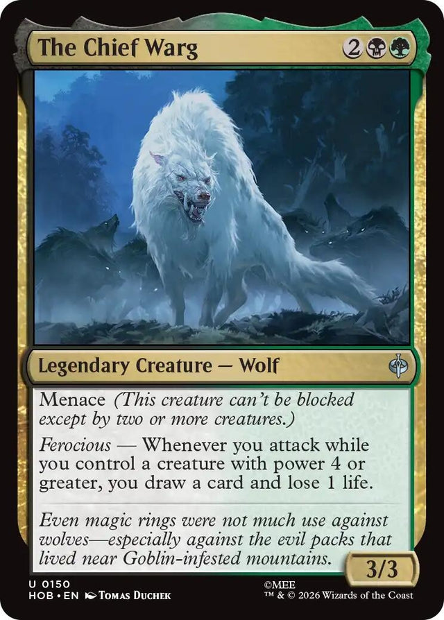 Image for The Chief Warg (150) (Foil) (The Hobbit) (HOB) - Magic: The Gathering