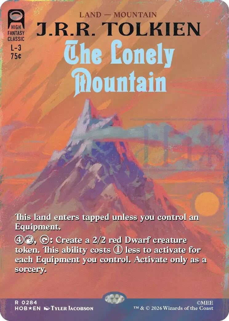 Image for The Lonely Mountain (Borderless) (Surge Foil) (284) (Foil) (The Hobbit) (HOB) - Magic: The Gathering