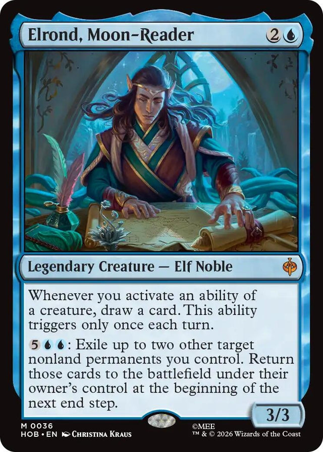 Image for Elrond, Moon-Reader (36) (Foil) (The Hobbit) (HOB) - Magic: The Gathering