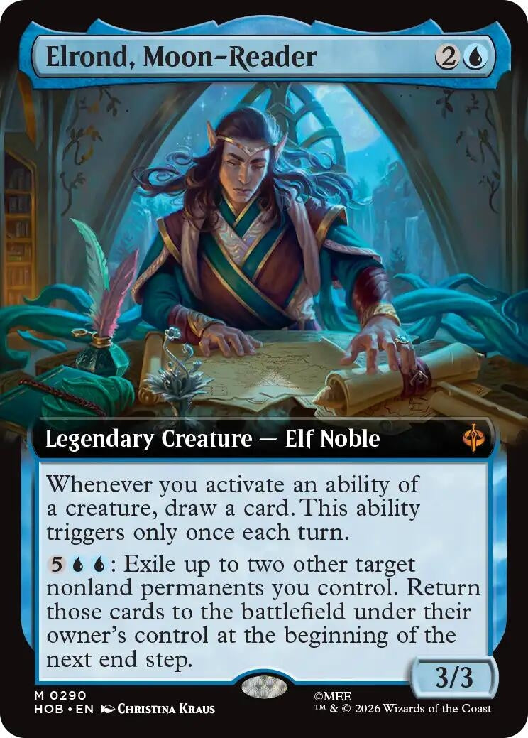 Image for Elrond, Moon-Reader (Extended Art) (290) (Foil) (The Hobbit) (HOB) - Magic: The Gathering