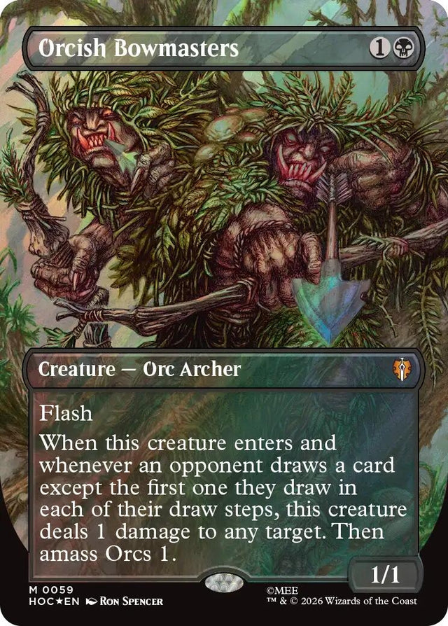 Image for Orcish Bowmasters (Borderless) (Surge Foil) (59) (Foil) (The Hobbit: Eternal-Legal) (HOC) - Magic: The Gathering