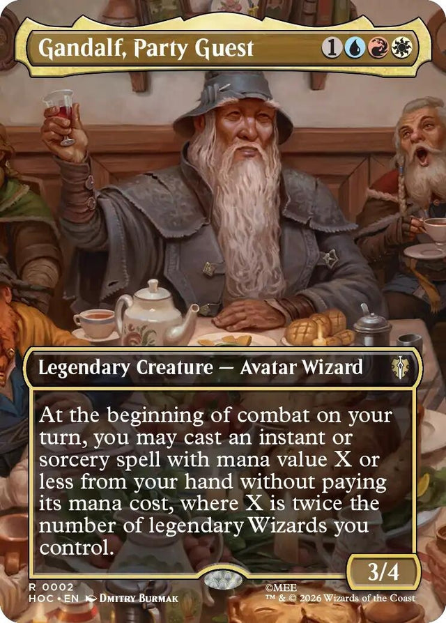Image for Gandalf, Party Guest (Borderless) (2) (Foil) (The Hobbit: Eternal-Legal) (HOC) - Magic: The Gathering