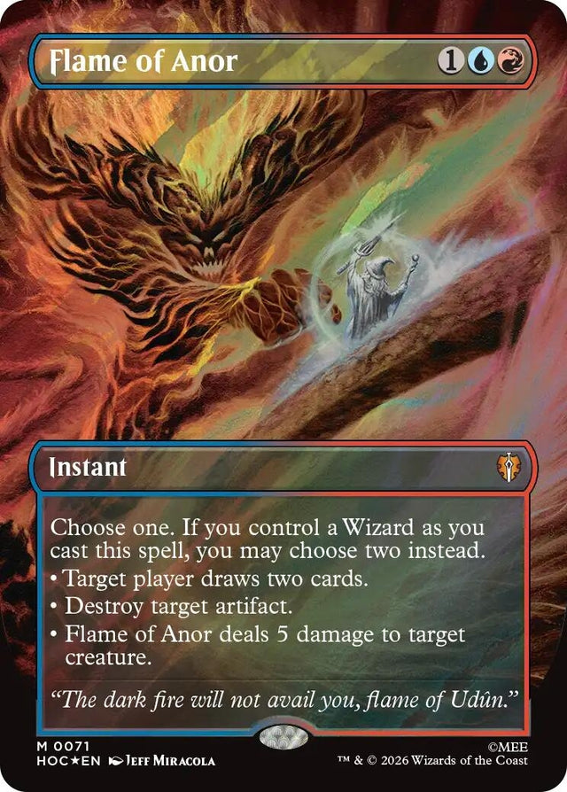 Image for Flame of Anor (Borderless) (Surge Foil) (71) (Foil) (The Hobbit: Eternal-Legal) (HOC) - Magic: The Gathering