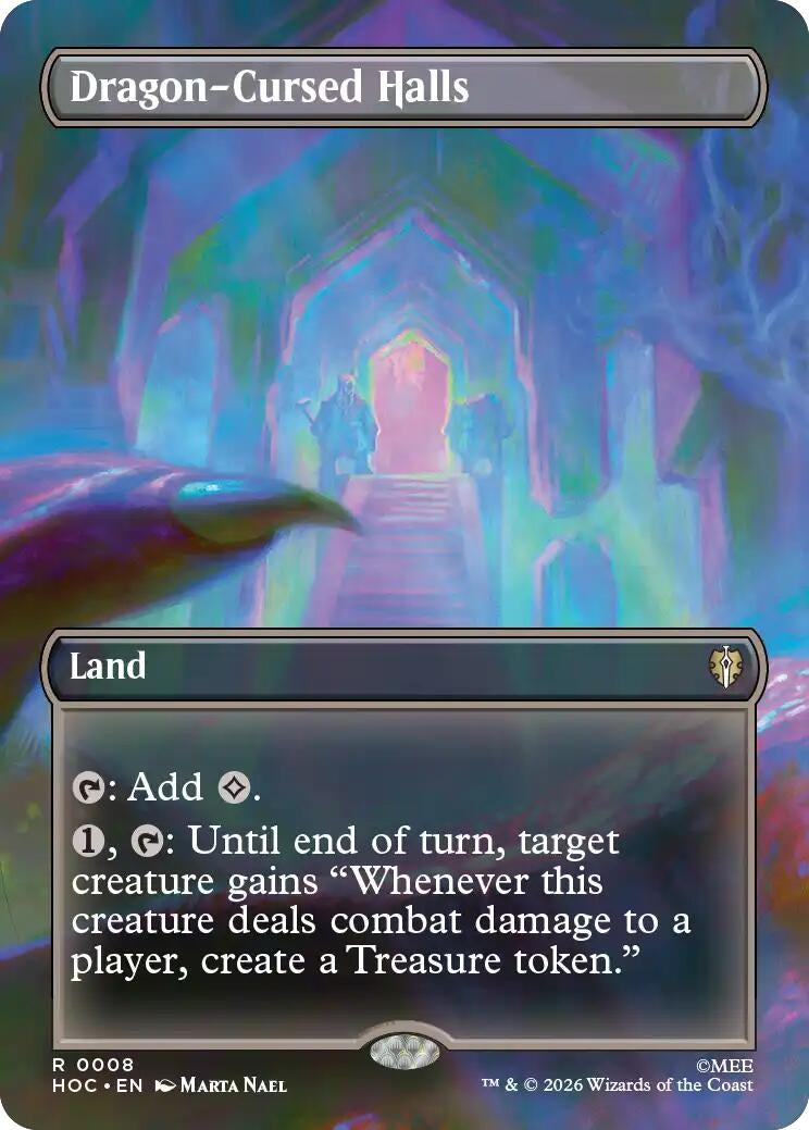 Image for Dragon-Cursed Halls (Borderless) (8) (Foil) (The Hobbit: Eternal-Legal) (HOC) - Magic: The Gathering