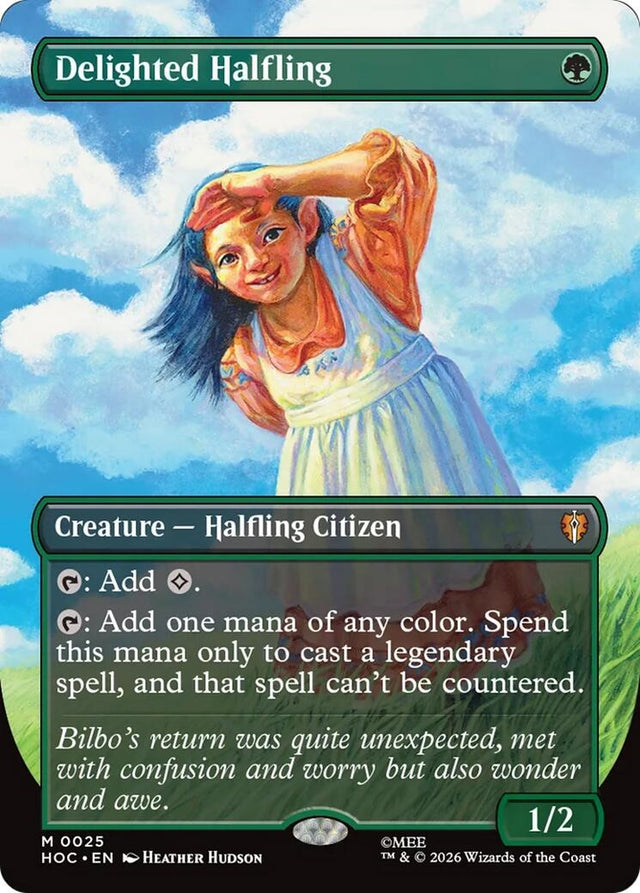 Image for Delighted Halfling (Borderless) (25) (Foil) (The Hobbit: Eternal-Legal) (HOC) - Magic: The Gathering