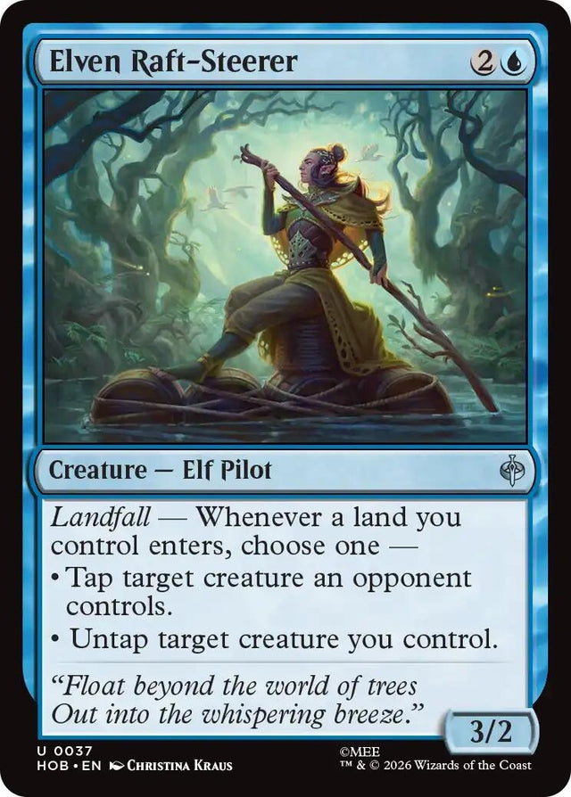 Image for Elven Raft-Steerer (37) (Foil) (The Hobbit) (HOB) - Magic: The Gathering